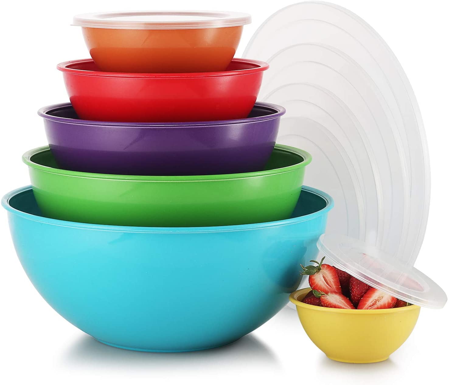GREEN KITCHEN FOOD COOKING NONE SLIP MIXING BOWL BPA FREE PLASTIC CLEAR 6 LTR 