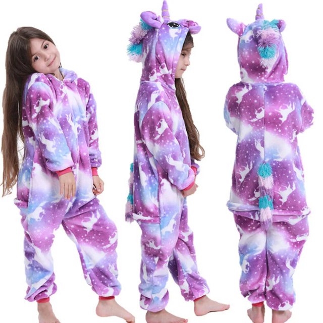 Traje Kigurumi para niños, monos de invierno, pijamas cálidos para niños, pijamas para niñas, ropa de dormir para bebés, Pijama de unicornio de Anime para niños pequeños para el hogar xuanjing unisex