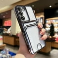 thumbnail image 1 of Photo Card Slot Plating Case For Samsung Galaxy Note 20 S22 S21 S23 Ultra Plus A52 A53 72 12 13 A32 51 71 Transparent Soft Cover, 1 of 7