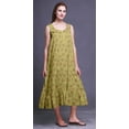 thumbnail image 4 of Bimba Medium Yellow8 Fruits Waves & Red Berry Mid Calf Nightwear Ladies Cotton Printed Sleeveless Night Gown Maxi Dress XXX-Large, 4 of 6