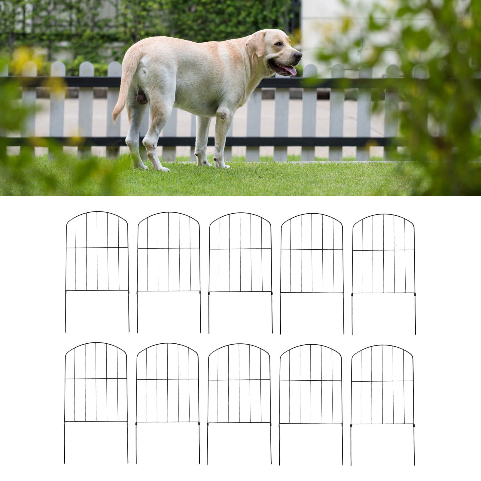 YAHHU Decorative Arched Metal Pet Fence – Easy‑Assembly Garden & Patio Barrier, 13.4”×16.9”, 2.4” High, 6 lb, Flexible & Reconfigurable