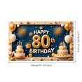 thumbnail image 3 of Golden Theme Happy Birthday Banner Decorative Elements 80th Birthday Party Backdrop for Milestone Celebration Event Decoration Indoor Party, 3 of 7