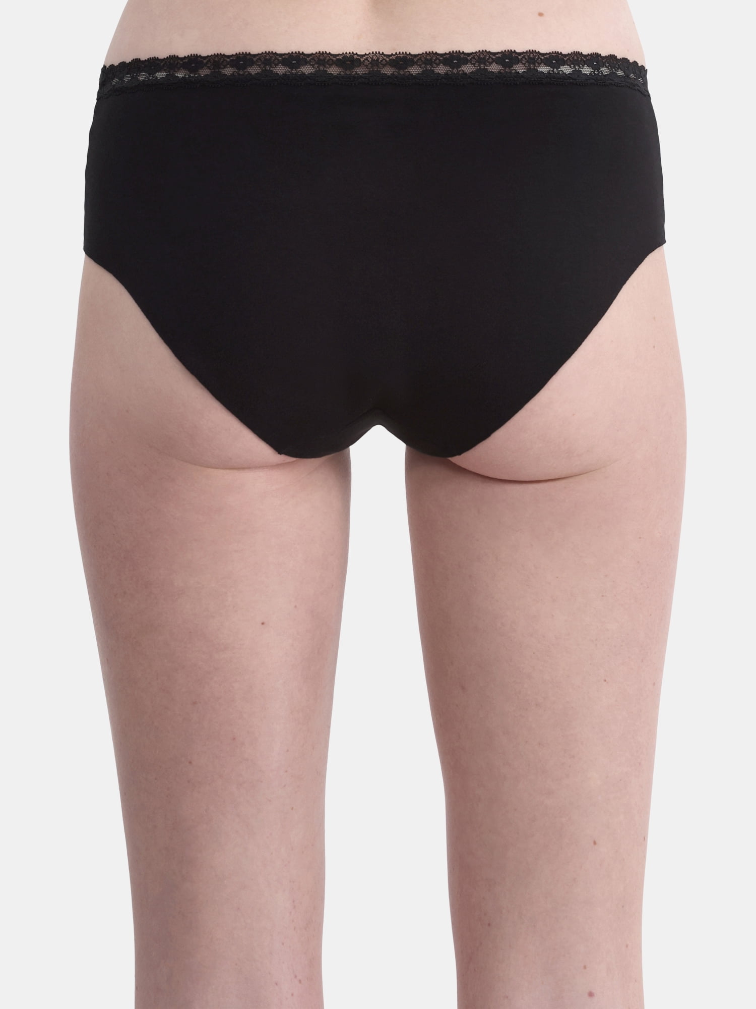 No Boundaries Cotton Hipster Panty with Lace, Women’s and Women’s Plus, Sizes S-XXXL