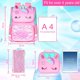 thumbnail image 4 of Mochila KLFVB, 3 unidades, unicornio con lentejuelas para niñas, con lonchera rosa, 15 pulgadas, 4 of 9