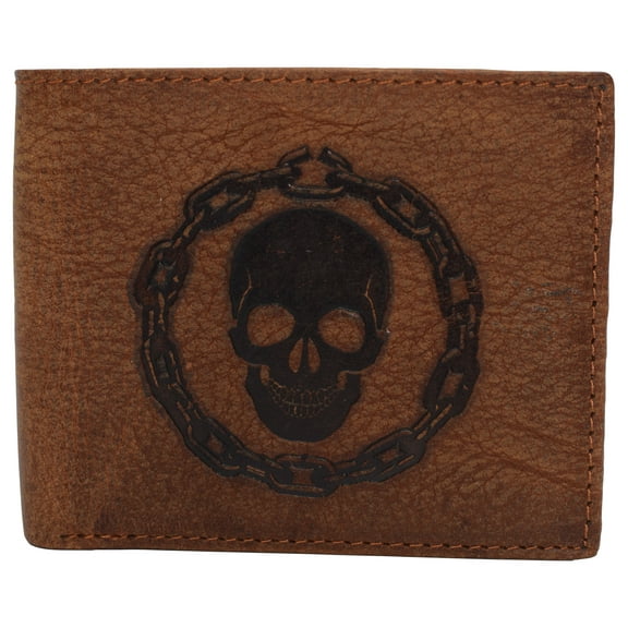 Real Genuine Leather RFID Blocking Wallets Mens Wallet Bifold Classic Engraved Logos