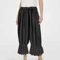thumbnail image 2 of Hpapadks Women's Pants Solid Color Vintage Bloomer Pajama Pant with Drawstring Waist and Billowy Legs Slacks for Women Black M, 2 of 4