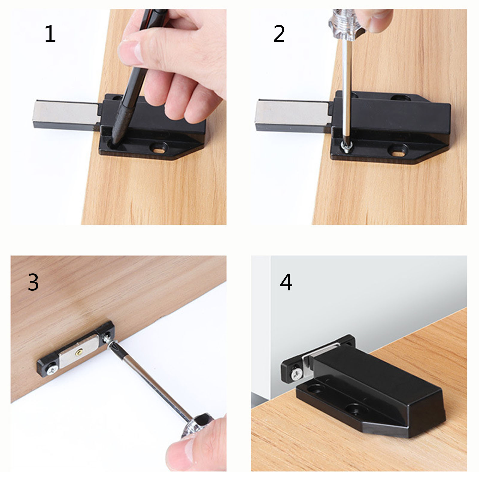 Redunest Push to Open Door Latch, 5 Pack Magnetic Push Redunest Push to Open Door Latch, 5 Pack Magnetic Push