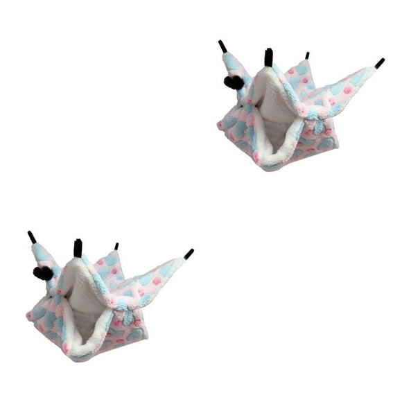 Methold Hamaca para ratas, material premium, diseño especial, cama colgante, colores surtidos, regalo dulce, suministros para mascotas, Love Amo el rosa 20x20 2piezas