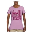 thumbnail image 2 of Wild Bobby Breast Cancer Awareness Words of Encouragement Distressed Breast Cancer Awareness Women Graphic Tee, Light Pink, 3X-Large, 2 of 6