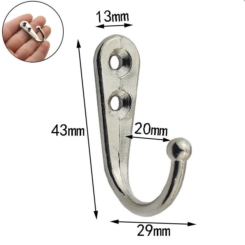 Details about   10 Pieces Coat Hooks Single Wall Mounted Robe Hook Vintage Prong Hanger NEW BZ 