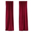 thumbnail image 5 of 3S Brother's Solid Luxury Matte Velvet Soft Curtains Set of 2 Panels Hanging Back Tap & Rod Pocket Home Décor Bedroom Kitchen Office Windows Room Darkering ( Red-52"x120"), 5 of 6