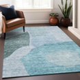 thumbnail image 6 of HomeRoots 655289 3 x 5 ft. Teal & Ivory Abstract Transitional Washable Machine Made Rectangle Area Rug with UV Protection, 6 of 9