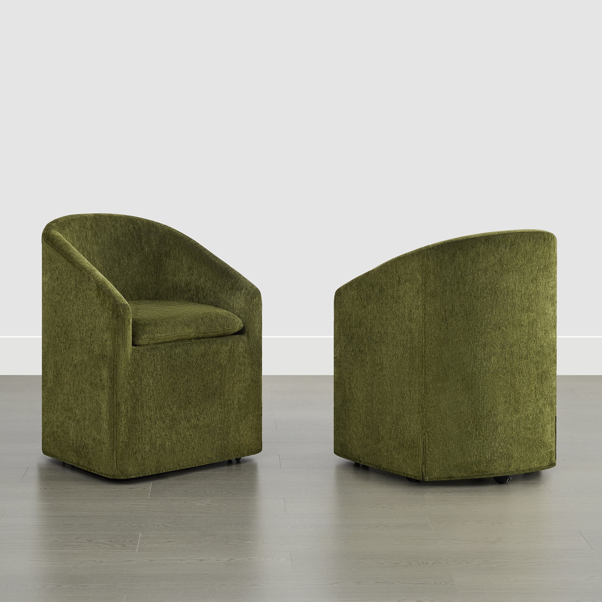 Spruce & Spring Dining Chair with Removable Slipcover and Casters, Single, Green