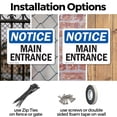 thumbnail image 3 of (2 Pack) Main Entrance OSHA Notice Sign 24 Inch X 18 Inch Plastic Sign, Weather Resistant, UV Protected for Workplace, Business, and Construction Site, Made in the USA, 3 of 8
