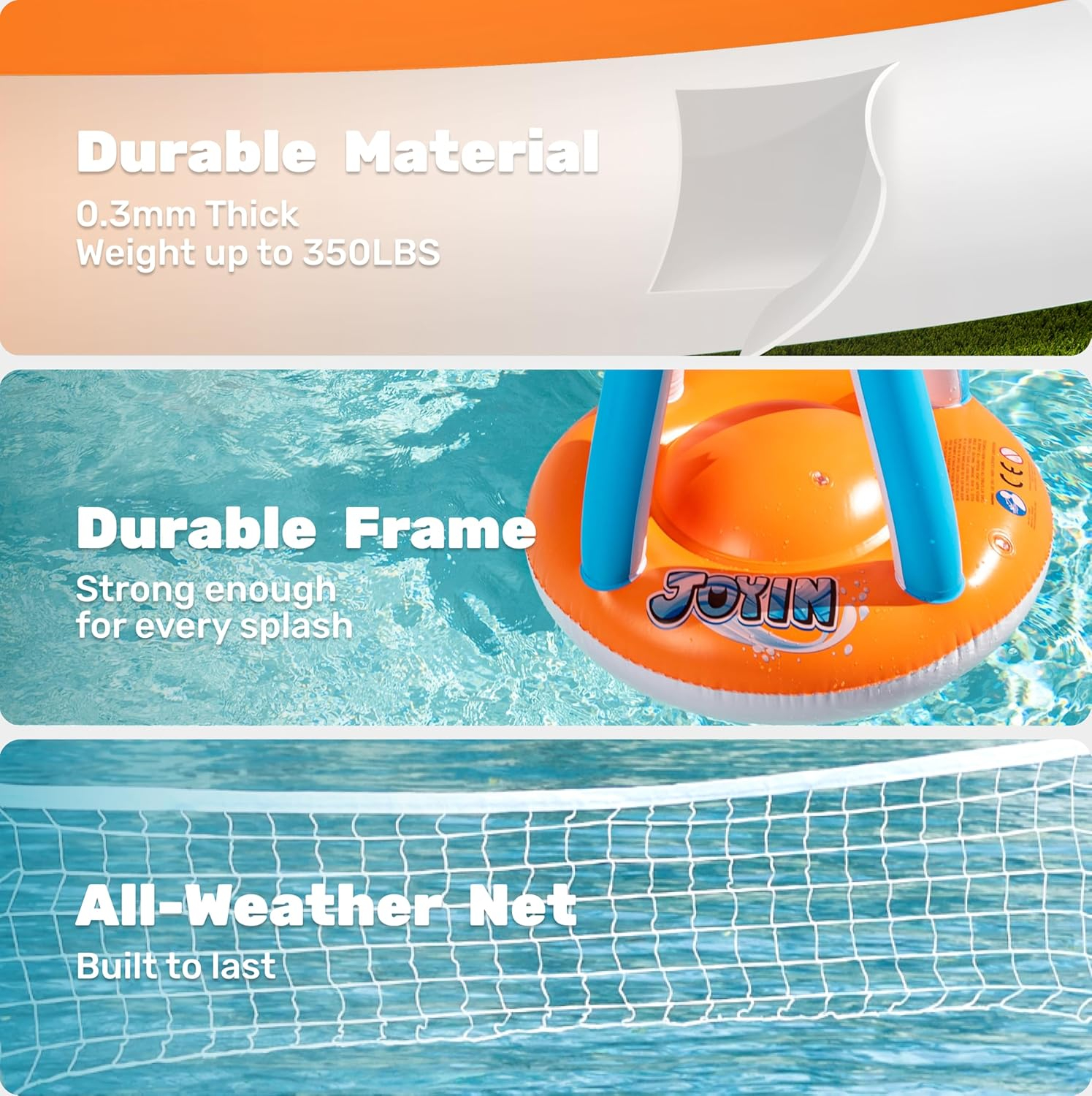 Joyfy 2-in-1 Inflatable Pool Volleyball & Basketball Set photo 6