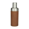 thumbnail image 6 of DecMode 3" x 9" Brown Leather Handmade Cocktail Shaker with Silver Top, 1-Piece, 6 of 7