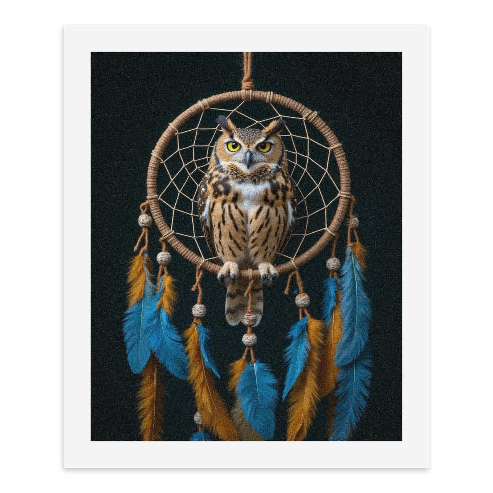 Paint By Numbers Kit for Adults Beginner - DIY Owl Dreamcatcher Feathers Art Canvas Painting Kits for Adults, Frameless Paint By Number for Adults for Home Wall Decor 16x20 Inch