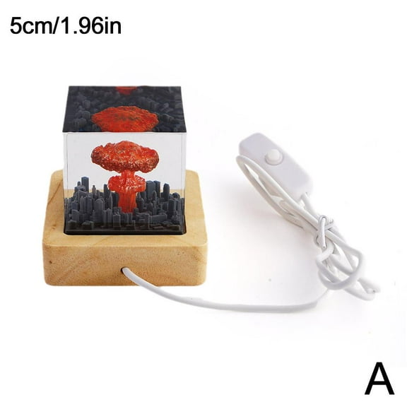 jileijar LED Atomic Bomb Model Night Light,2024 Nuclear Explosion Bomb Mushroom Cloud Lamp,Mushroom Cloud Resin Bedside Lamp,Atomic Bomb Model Atmosphere Lamp S0W7