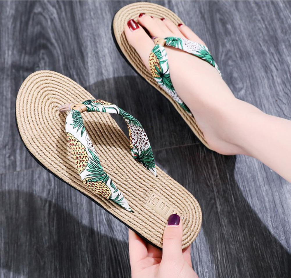 Women's Floral Patterned Flip Flops Beach Sport Sandals