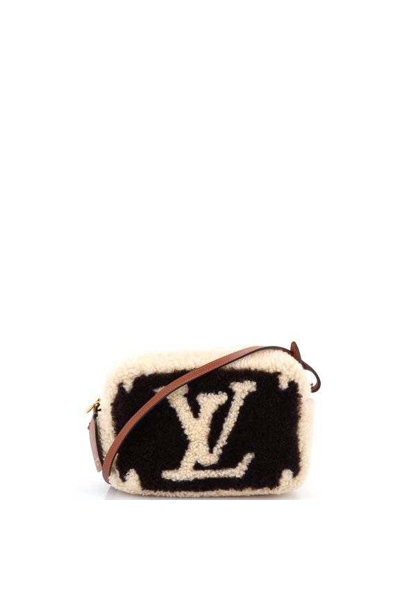 Pre-Owned Beach Pouch Monogram Giant Teddy Fleece By Rebag
