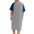 thumbnail image 6 of Youloveit Men's Bamboo Cotton Nightshirt Short Sleeves Sleep Shirt T-shirt Style Nightgown Comfy Pjs Sleepwear Plus Loungewear Size XXXL, 6 of 6