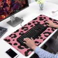 thumbnail image 2 of Long Mouse Pads for Desk,Pink and Black Of Leopard Print Desk Mats on Top Of Desks, Desk Mouse Pad Extra Large with 3mm Non-Slip Base and Stitched Edge for Gaming,Office,Work,Home 31.5"x15.7", 2 of 6