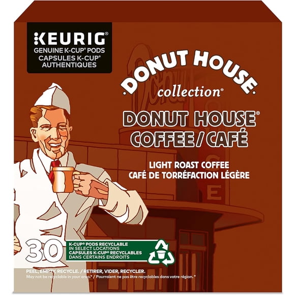 Pack of 4 - Donut House Collection Light Roast K-Cup Coffee Pods, 30 Count For Keurig Coffee Makers