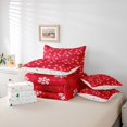 thumbnail image 6 of Homewish Kawaii Christmas Snowflake 7-Piece Bedding Comforter Set,Merry Xmas King Bedding Sets,Red White Bed Sheets For Kids,Luxury Bedroom Decor Reversible, 6 of 8