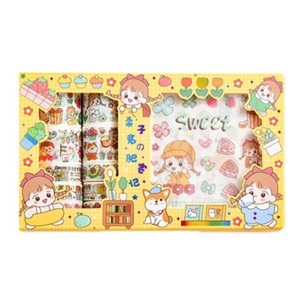 hgycpp cute girly pattern print roll washi tape set wide decorative masking washi tapes walmart com