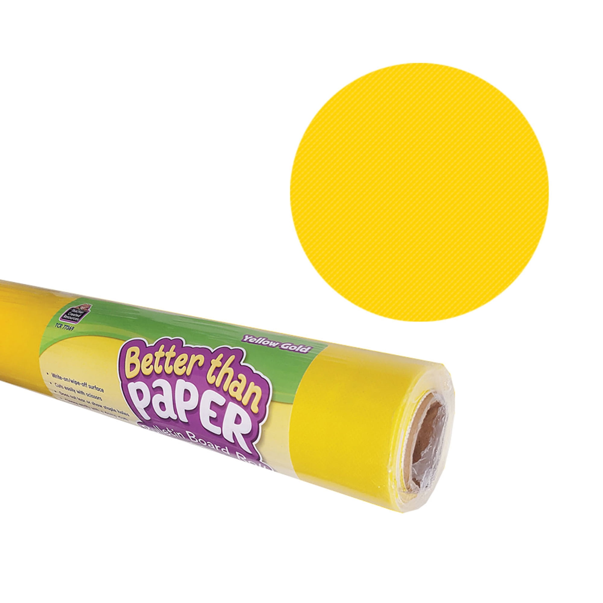 Better Than Paper Bulletin Board Roll, 4' x 12', Yellow, 4 Rolls