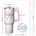 thumbnail image 2 of Double Wall Insulated 40oz Nurse Tumbler, Stainless Steel Travel Mug with Handle & Straw, Keeps Drinks Hot Cold, Thoughtful Nurse Gift for Women & Men, 2 of 5