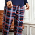 thumbnail image 5 of Aueoeo Mens Tall Pajama Pants Plaid Pants Sleepwear Bottoms Sleep Pants Stright Leg Elastic Waist Pants With Pockets, 5 of 7