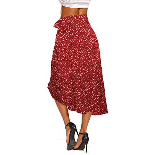 Falda Larga Mujer Falda Midi Leopardo Para Mujer Tejido Ligero Y