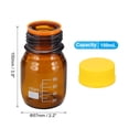 thumbnail image 2 of Uxcell Round Media Storage Bottles, 100ml Thickened Glass Graduated Round Bottles with GL45 Yellow Screw Cap for Lab Water Reagent Liquids, Brown, 2 of 7