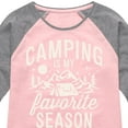thumbnail image 3 of Instant Message - Camping Is My Favorite Season - Toddler & Youth Girls Raglan Graphic T-Shirt, 3 of 6