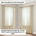 thumbnail image 3 of THD Serenity Sheer Voile Window Treatment Rod Pocket Curtain Panels - Light Filtering Curtains for Living Room - Set of 4, 3 of 7