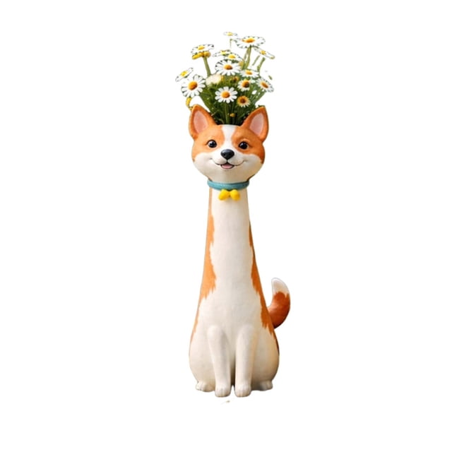 Decoración extraña de jarrón para perros • Adorno peculiar para jarrón para perros • Regalo único para amantes de los perros • Estatua divertida de acento en casa • Decoración para iniciar