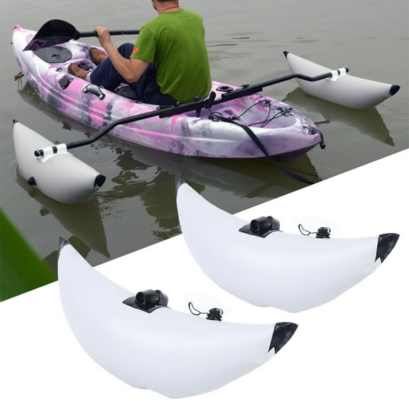 2 Pvc Banana-Shaped Kayak Outrigger with Dual Valves,Portable Adjustable Sidekicks Kayak Stabilizers Outriggers Kits