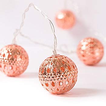 Party Decorations Christmas Lights Christmas Ornaments Holiday Patio ling's moment Bedroom Curtain Lings moment Rose Gold Moroccan Lamp 10 LED Boho Decor Glod String Lights for Indoor Warm White