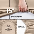thumbnail image 4 of Utopia Bedding Queen Fitted Sheet - Bottom Sheet - Deep Pocket - Soft Microfiber - Shrinkage and Fade Resistant - Easy Care -1 Fitted Sheet Only Beige, 4 of 8