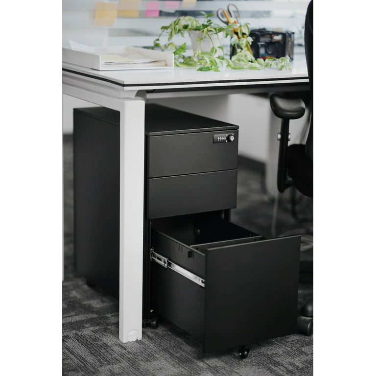 Home Office Steel Under Desk 3 Drawer, Desk Side File Cabinet