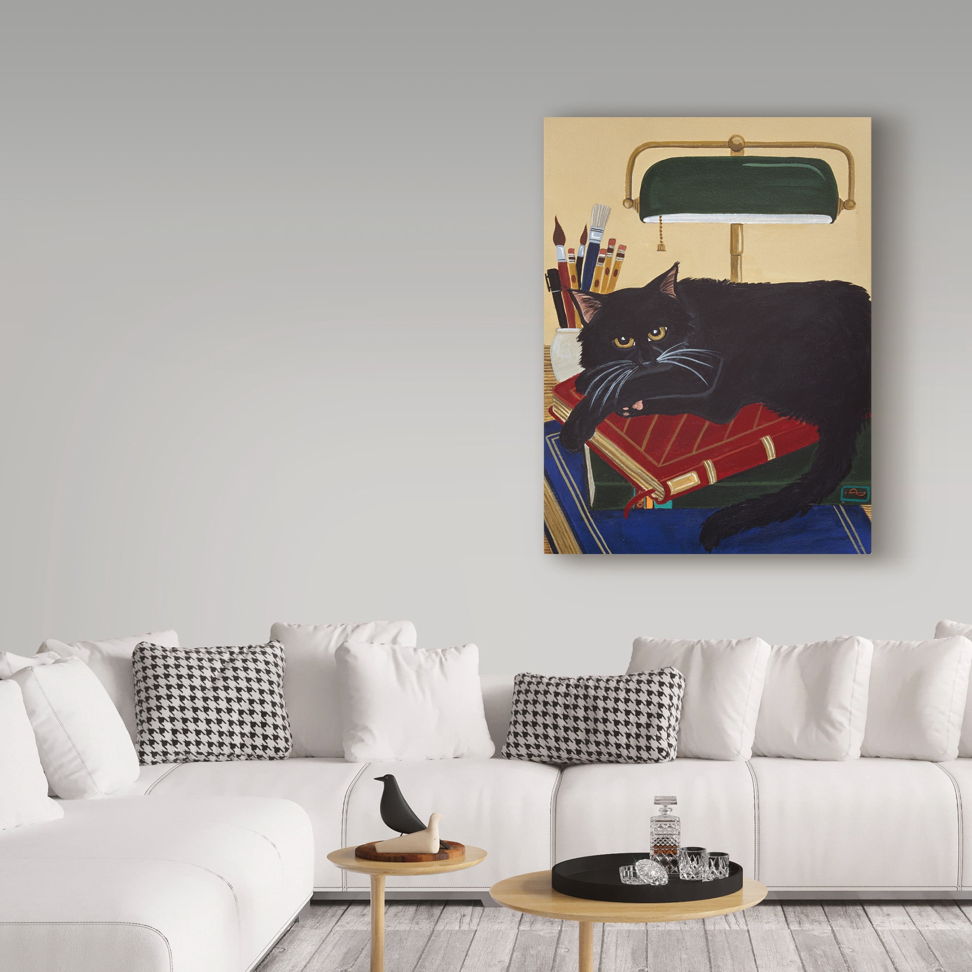 Trademark Fine Art 'Literary Cat' Canvas Art by Jan Panico