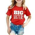 thumbnail image 4 of Baby Girl Summer Clothes Kids Toddler Girls Casual Birthday Short Sleeve T Shirt with Big Sister Letter Prints Summer Tops Red 12 Years-13 Years, 4 of 4