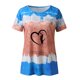 thumbnail image 4 of Mujeres Casual Cuello Redondo Manga Corta Estampado Jersey Blusa Camiseta Tops Sueltos OAVQHLG3B Store  lin121212, 4 of 4