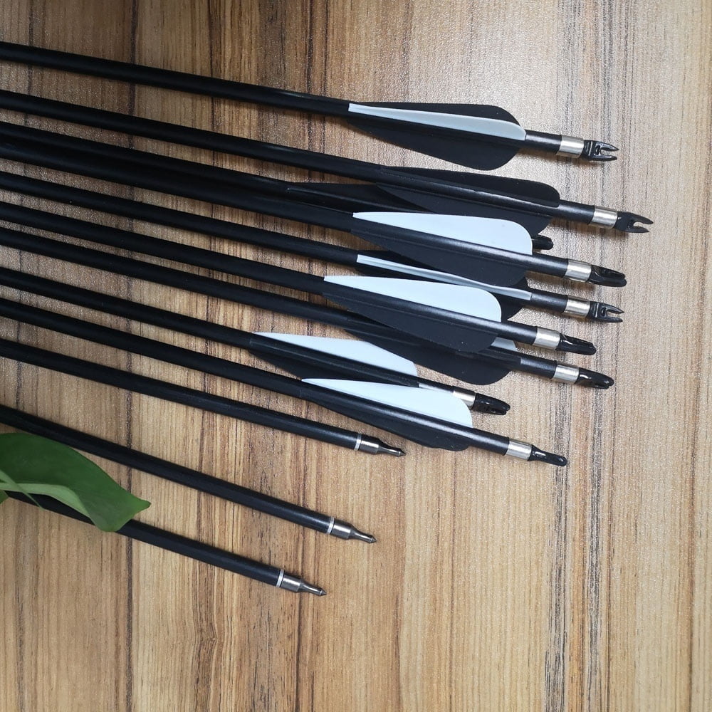 6X 30" Fiberglass Arrows Sp500 Plastic Feathers F Compound Bow Archery Practice 