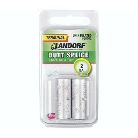 

Jandorf Jandorf 60762 Terminal Butt Splice Connector Uninsulated Wire Gauge 2