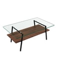 thumbnail image 6 of Smilegend Rectangle Coffee Table, Tempered Glass Tabletop with Transparent Glass, Durable Construction and Sturdy Support for a Sleek and Stylish Design, 6 of 8