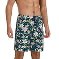 thumbnail image 2 of Pofeuu Lilies Flowers Print Men's Soft Woven Elastic Waistband Sleep Pajama Short-Small, 2 of 6