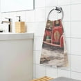 thumbnail image 4 of SKYSONIC Hand Towels Set - Painting Red Christmas Truck Print for Bathroom Kitchen Travel 16×28 in/2 Pcs, Cotton Bath Towels Lightweight Quickdry for Bathroom Ktichen Travel SPA Gym, 4 of 7