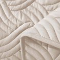 thumbnail image 4 of Whale Flotilla Quilt Set King Size, Soft Microfiber Lightweight Bedspread Coverlet Bed Cover (Wave Pattern) for All Seasons, Brich Beige, 3 Pieces (Includes 1 Quilt, 2 Shams), 4 of 5